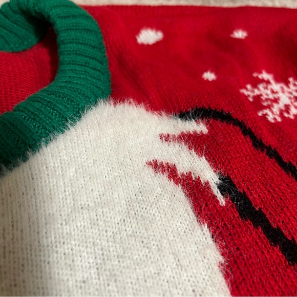 Festive Holiday Santa Christmas Sweater, Red White & Green size XL - Picture 3 of 10